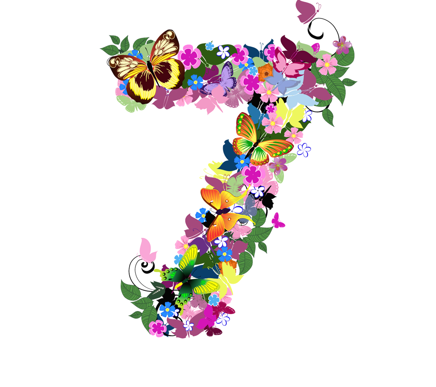 Цифра 7 цветами